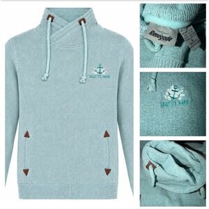 Renegade Club Large Sault Ste Marie Anchor Cowl Neck Sweater‎ Michigan Up North